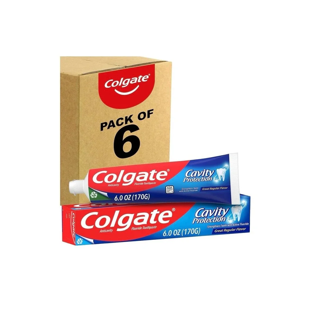Colgate Total Whitening (5.1‎ oz, 2ct) + Cavity Protection (6 oz, 6ct) Bundle